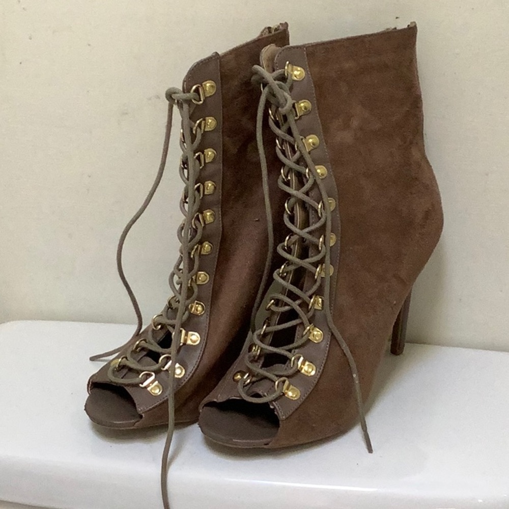 Lace-up booties